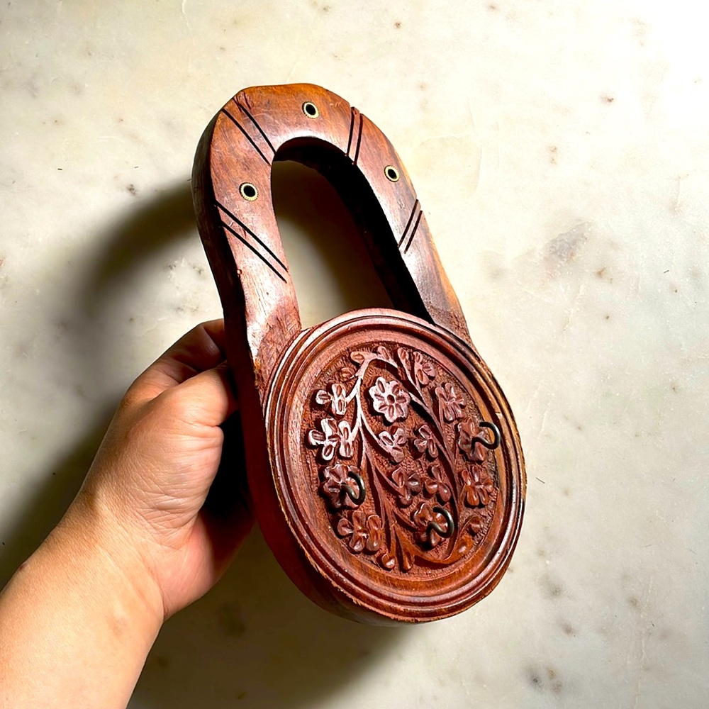 Vintage Handcrafted Wooden Key Holder